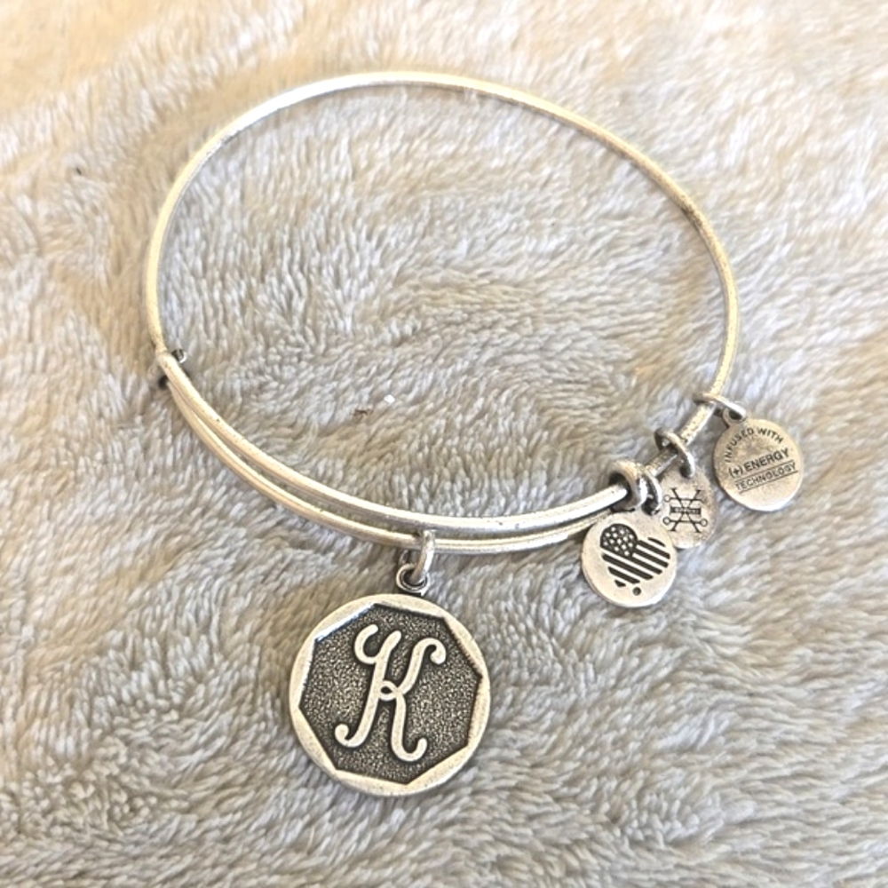 #096 Alex and Ani Silver K Bracelet | Initial K Charm Bracelet